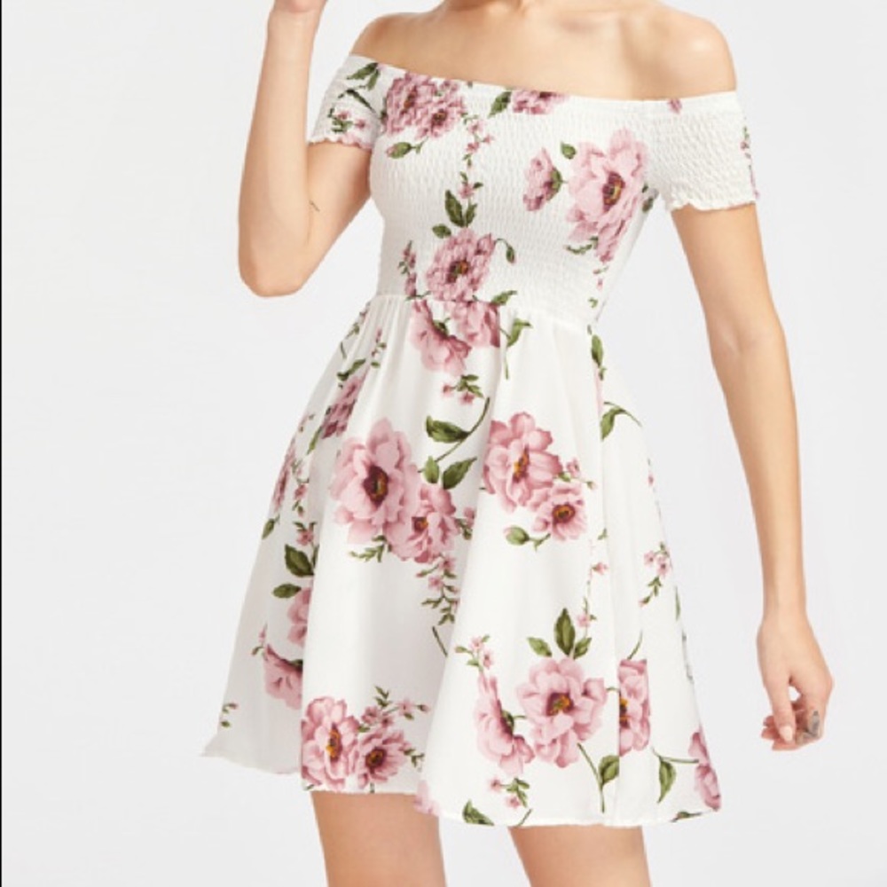 Small Floral Off-The-Shoulder Dress